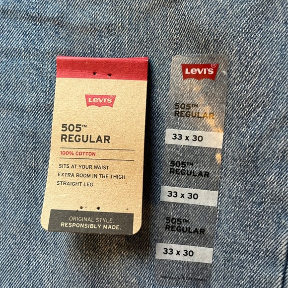 Men’s Levi 505 Straight Fit Jeans 33 30 New/Tags unattached - Picture 8 of 8
